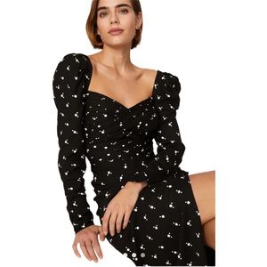 Self-Portrait Polka Dot Puff Sleeve Dress